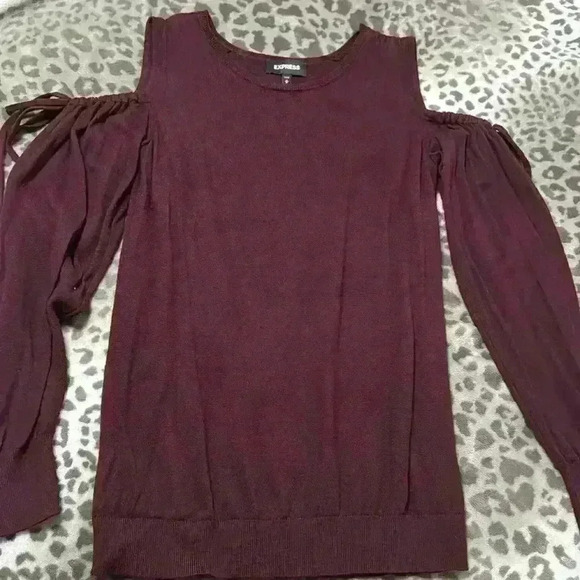Express Cut Out Shoulder Sweater - Picture 1 of 2
